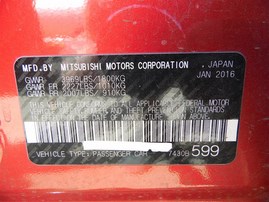 2016 Mitsubishi Lancer ES 2.0L AT 2WD 214004